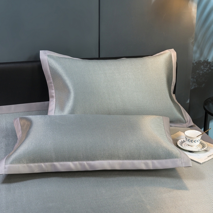 91家纺网 家纺一手货源 找家纺 印季家纺 2026新款刺绣款冰藤席 银灰