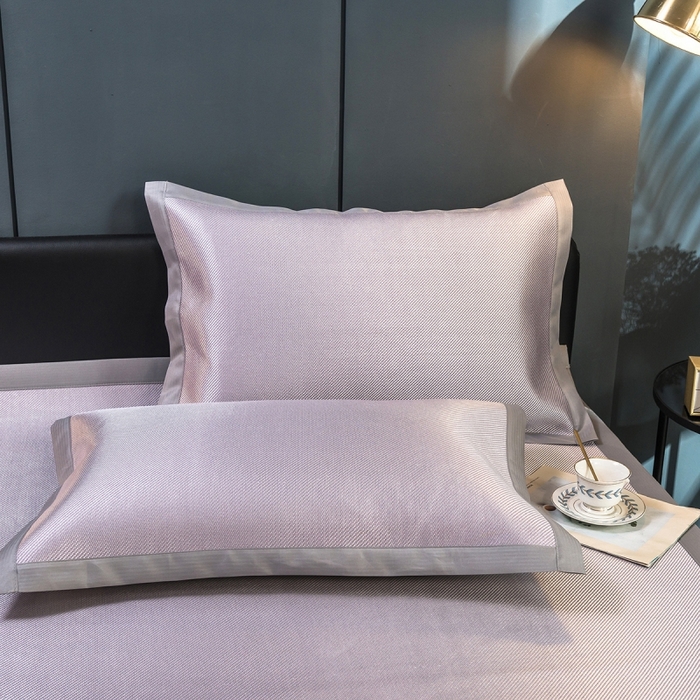 91家纺网 家纺一手货源 找家纺 印季家纺 2026新款刺绣款冰藤席 浅紫