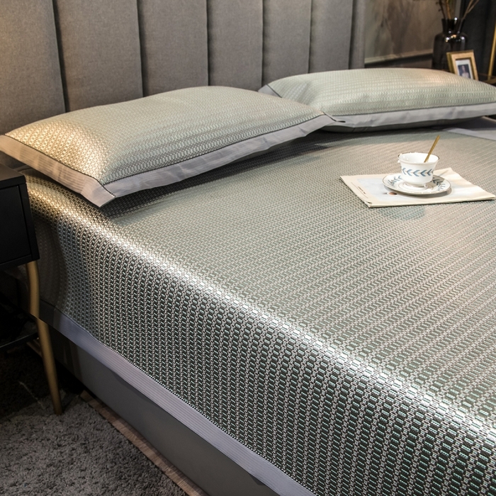 印季家纺 2026新款高端养生冰藤席席子凉席 格调绿