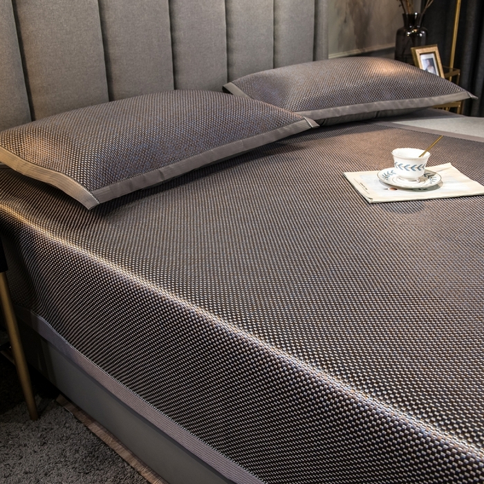 91家纺网 家纺一手货源 找家纺 印季家纺 2026新款高端养生冰藤席席子凉席 斑驳岁月