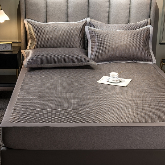 91家纺网 家纺一手货源 找家纺 印季家纺 2026新款高端养生冰藤席席子凉席 斑驳岁月