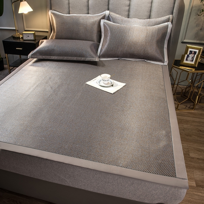 91家纺网 家纺一手货源 找家纺 印季家纺 2026新款高端养生冰藤席席子凉席 斑驳岁月