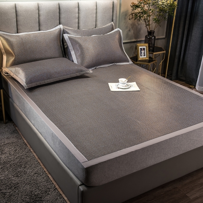 91家纺网 家纺一手货源 找家纺 印季家纺 2026新款高端养生冰藤席席子凉席 斑驳岁月