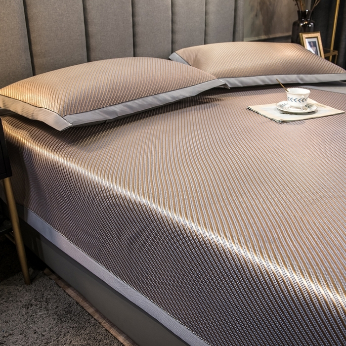 91家纺网 家纺一手货源 找家纺 印季家纺 2026新款高端养生冰藤席席子凉席 斜纹蓝