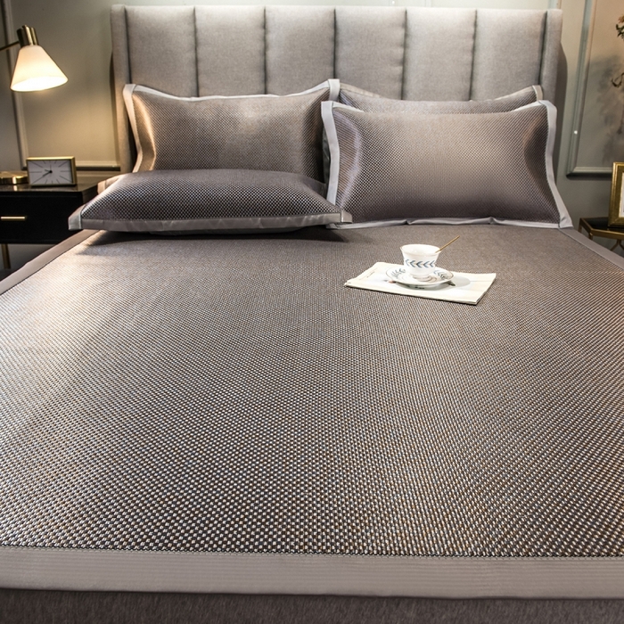 91家纺网 家纺一手货源 找家纺 印季家纺 2026新款高端养生冰藤席席子凉席 斑驳岁月