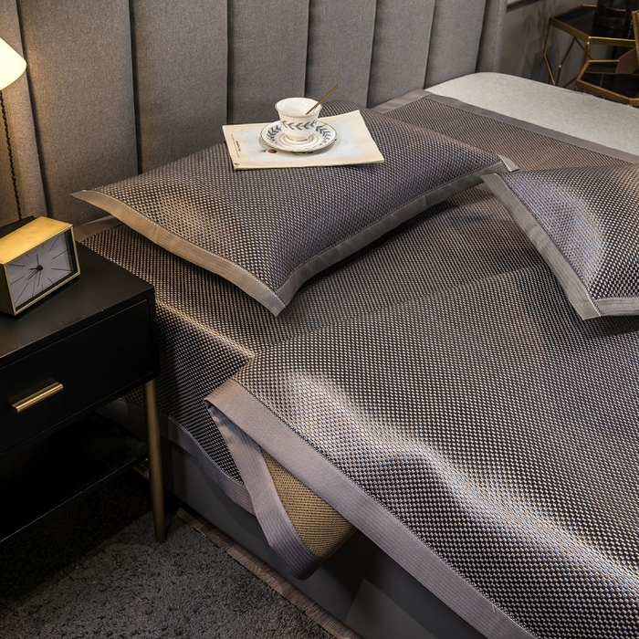 91家纺网 家纺一手货源 找家纺 印季家纺 2026新款高端养生冰藤席席子凉席 斑驳岁月