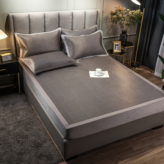 91家纺网 家纺一手货源 找家纺 印季家纺 2026新款高端养生冰藤席席子凉席 斑驳岁月