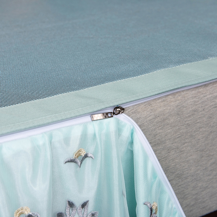 91家纺网 家纺一手货源 找家纺 （总）印季家纺 2026新款清凉舒适拼色加密冰藤床裙款凉席