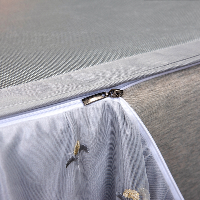 91家纺网 家纺一手货源 找家纺 印季家纺 2026新款清凉舒适拼色加密冰藤床裙款凉席 色块-浅灰