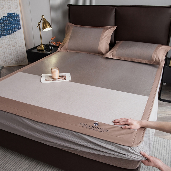 91家纺网 家纺一手货源 找家纺 （总）印季家纺 2026新款拼色加密冰藤席子凉席