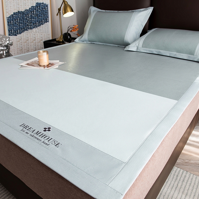 印季家纺 2026新款拼色加密冰藤席子凉席 色块-浅绿