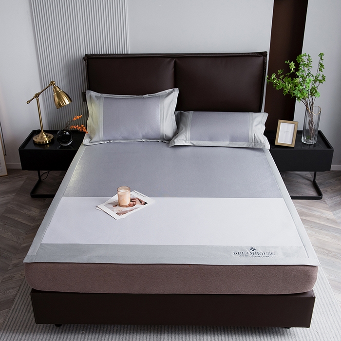 91家纺网 家纺一手货源 找家纺 印季家纺 2026新款拼色加密冰藤席子凉席 色块-紫色