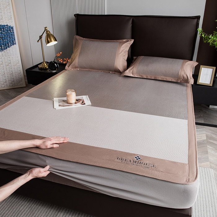 91家纺网 家纺一手货源 找家纺 （总）印季家纺 2026新款拼色加密冰藤席子凉席