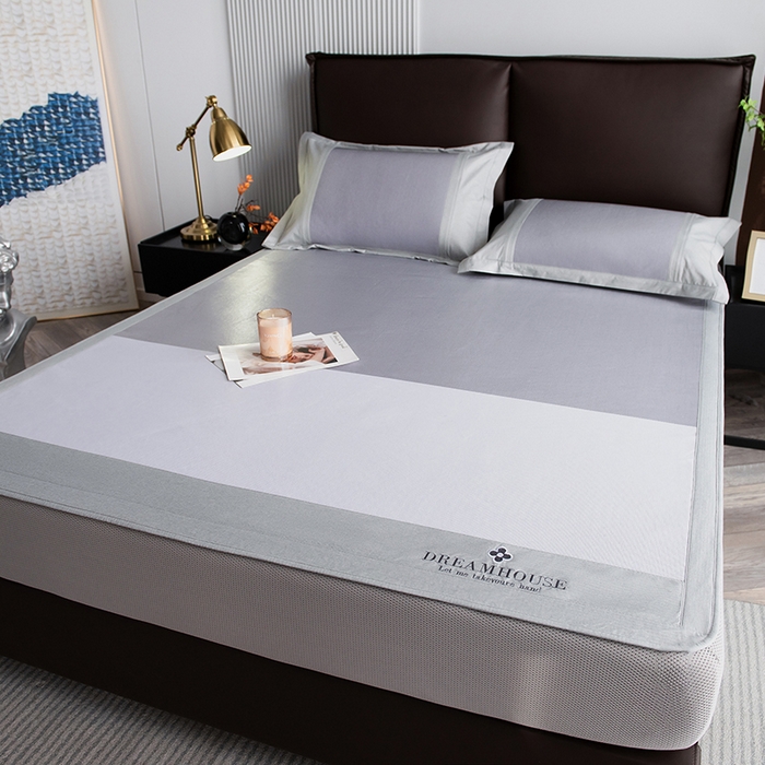 91家纺网 家纺一手货源 找家纺 印季家纺 2026新款拼色加密冰藤席子凉席 色块-紫色