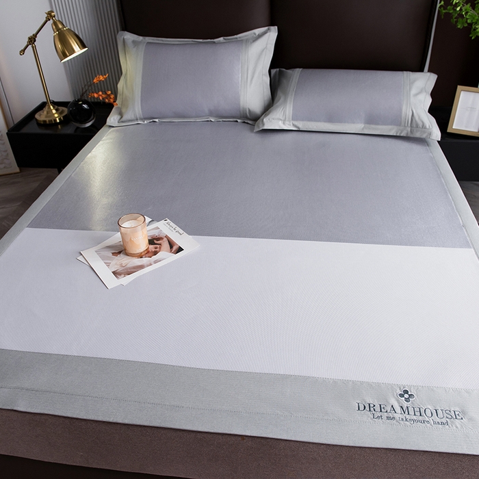 91家纺网 家纺一手货源 找家纺 印季家纺 2026新款拼色加密冰藤席子凉席 色块-紫色