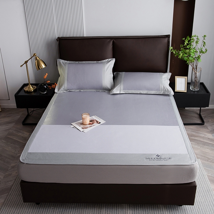 91家纺网 家纺一手货源 找家纺 印季家纺 2026新款拼色加密冰藤席子凉席 色块-紫色