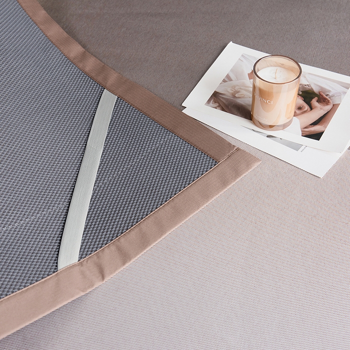 91家纺网 家纺一手货源 找家纺 印季家纺 2026新款拼色加密冰藤席子凉席 色块-咖啡