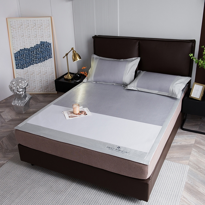 91家纺网 家纺一手货源 找家纺 印季家纺 2026新款拼色加密冰藤席子凉席 色块-紫色