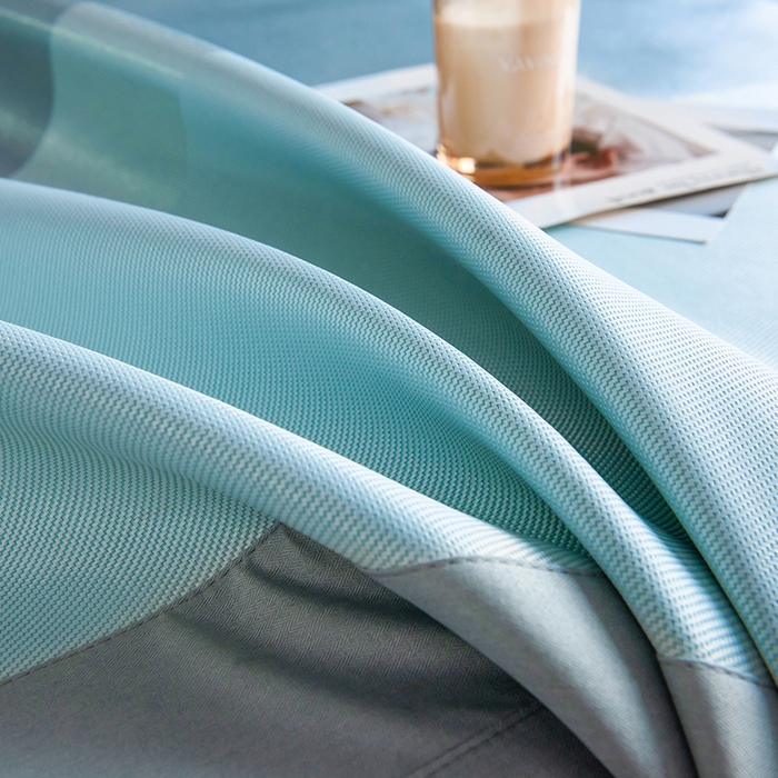 91家纺网 家纺一手货源 找家纺 印季家纺 2026新款拼色加密冰藤席子凉席 条纹-蓝绿