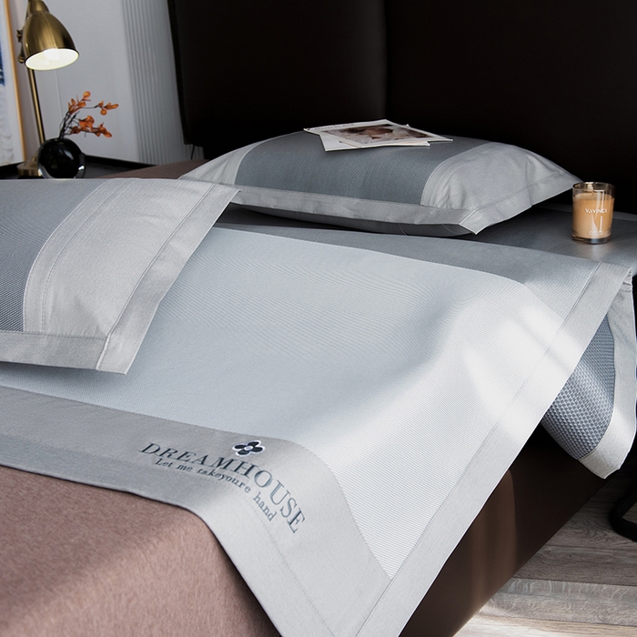 91家纺网 家纺一手货源 找家纺 印季家纺 2026新款拼色加密冰藤席子凉席 色块-浅灰