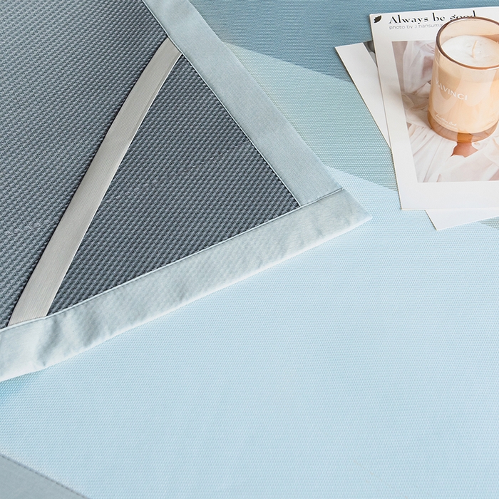 91家纺网 家纺一手货源 找家纺 印季家纺 2026新款拼色加密冰藤席子凉席 条纹-蓝绿