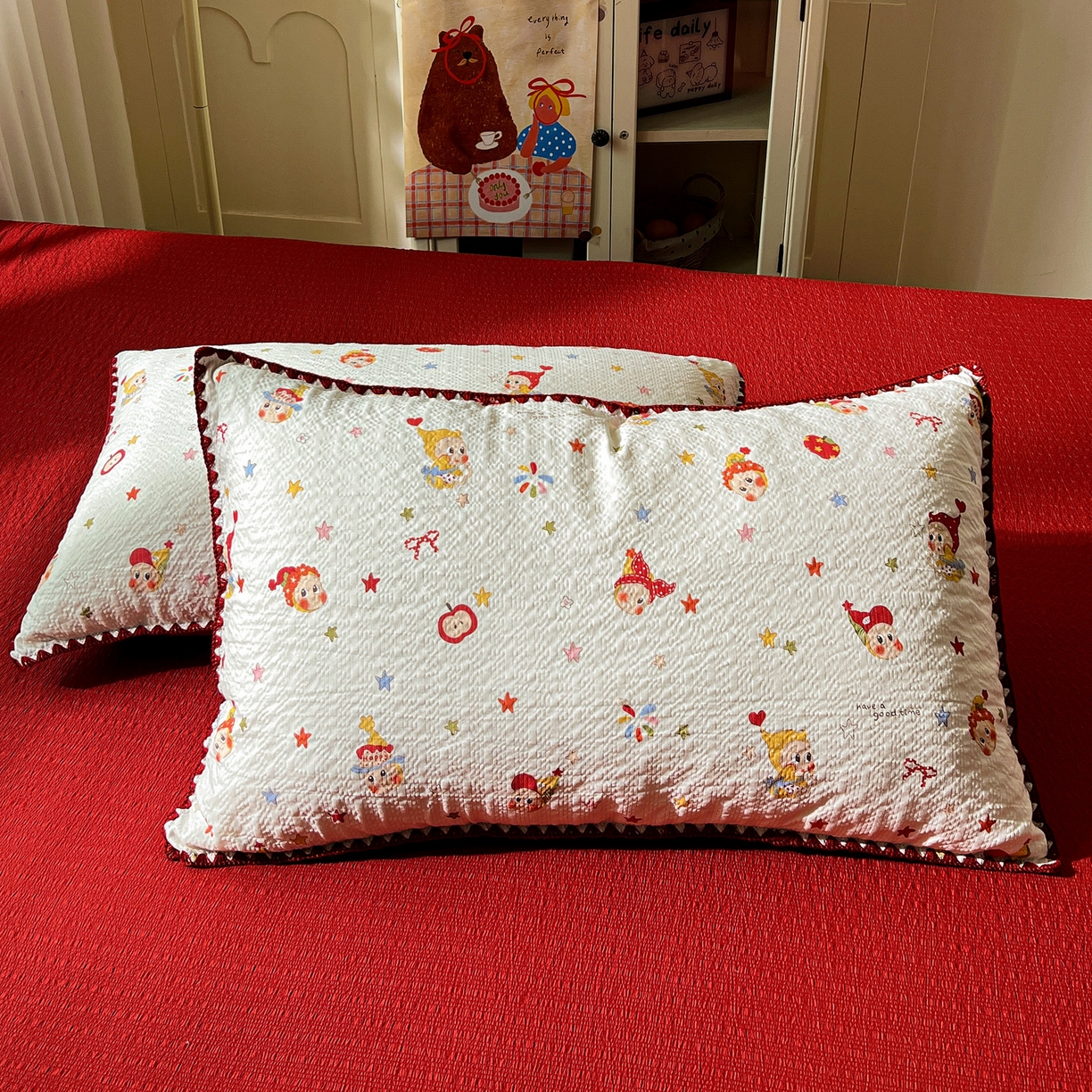 91家纺网 家纺一手货源 找家纺 （总）水墨江南 2026新款贝壳边泡芙纱时尚印花四件套