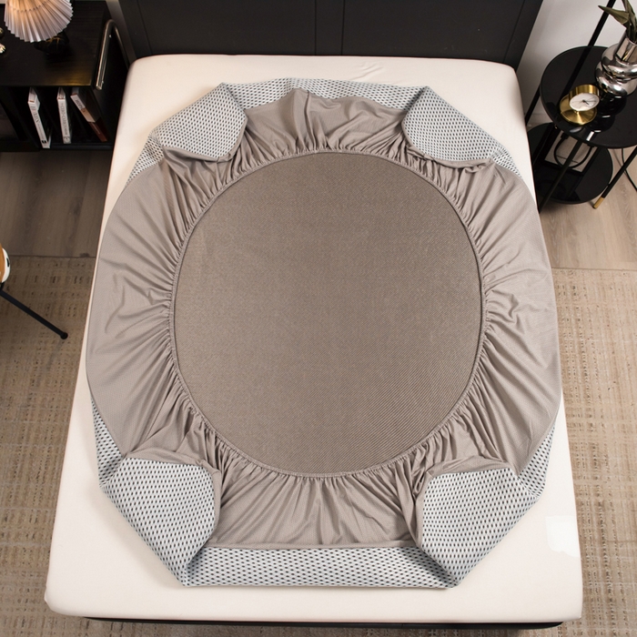 91家纺网 家纺一手货源 找家纺 印季家纺 2026新款5A级抗菌加厚绣花冰藤席-幸运狗（床席款） 银棕