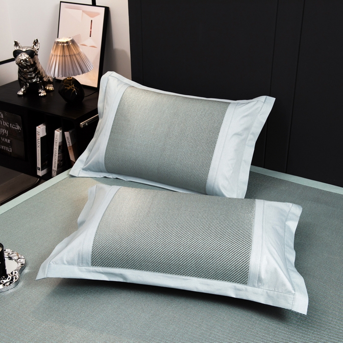 91家纺网 家纺一手货源 找家纺 （总）印季家纺 2026新款5A级抗菌加厚绣花冰藤席-幸运狗（床笠款）