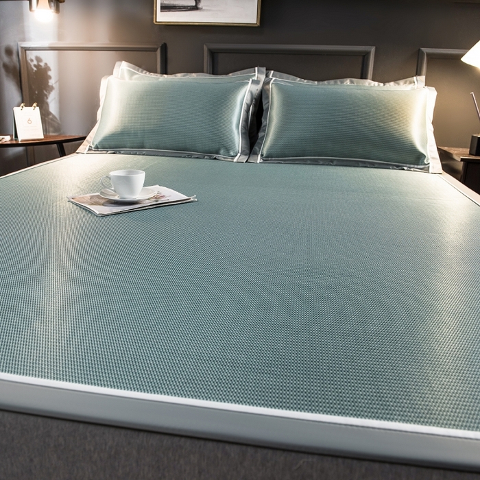 91家纺网 家纺一手货源 找家纺 （总）印季家纺 2026新款1200D加密纯色碳光席席子凉席