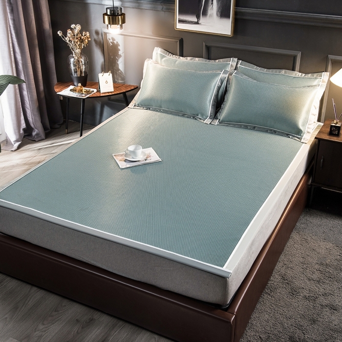 91家纺网 家纺一手货源 找家纺 （总）印季家纺 2026新款1200D加密纯色碳光席席子凉席