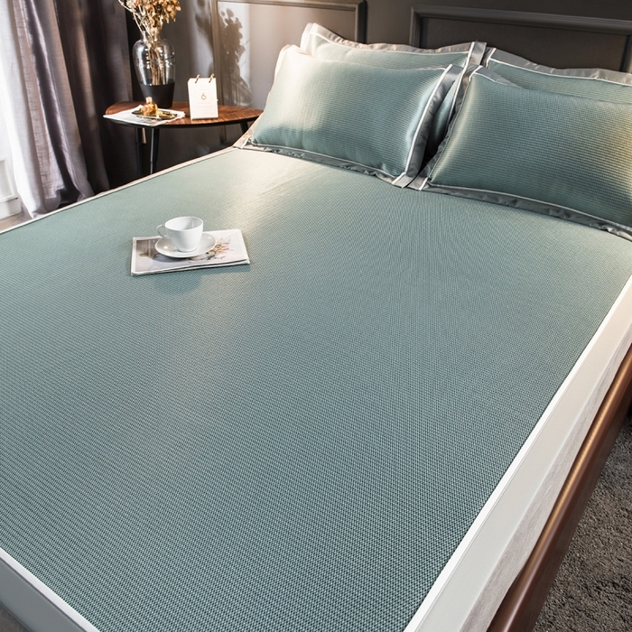 91家纺网 家纺一手货源 找家纺 （总）印季家纺 2026新款1200D加密纯色碳光席席子凉席