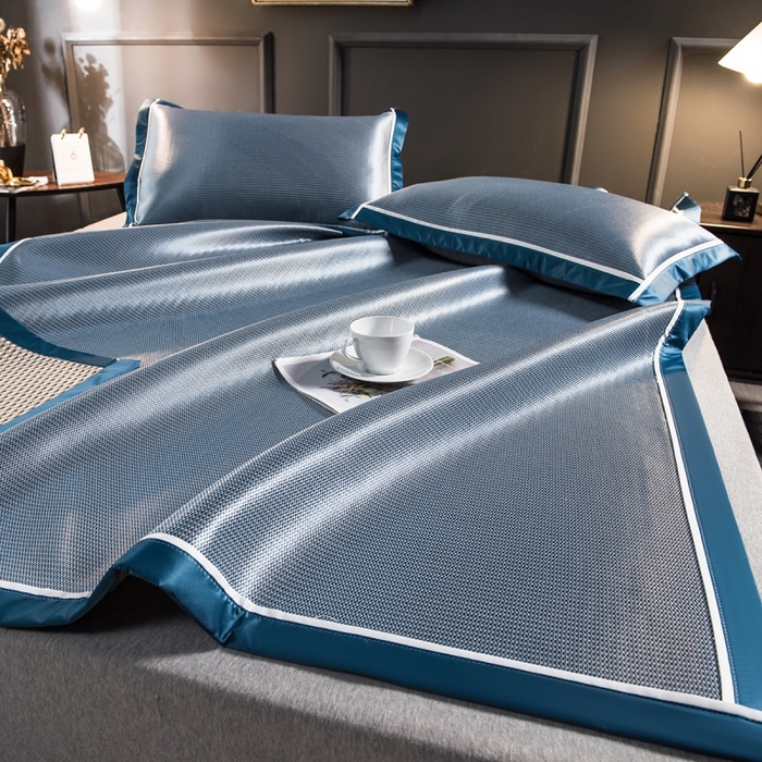 91家纺网 家纺一手货源 找家纺 （总）印季家纺 2026新款1200D加密纯色碳光席席子凉席