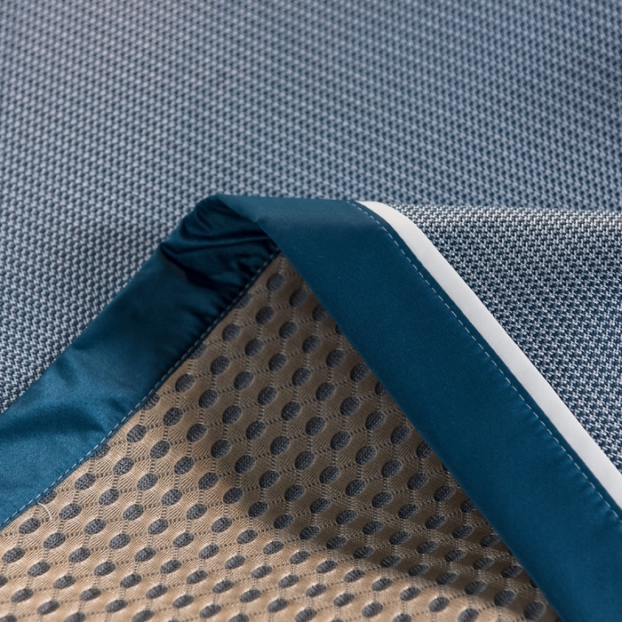 91家纺网 家纺一手货源 找家纺 印季家纺 2026新款1200D加密纯色碳光席席子凉席 深蓝