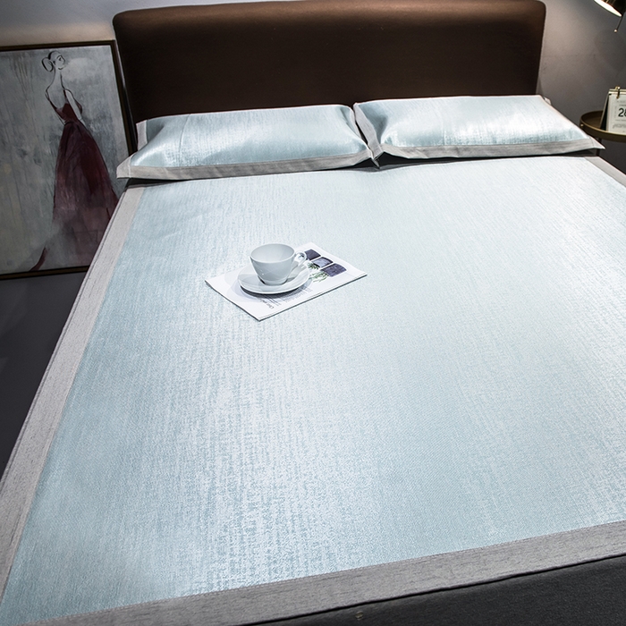 （总）印季家纺 2026新款600D（纯色）肌理纹4D三明治冰丝席