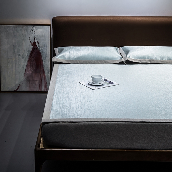 91家纺网 家纺一手货源 找家纺 （总）印季家纺 2026新款600D（纯色）肌理纹4D三明治冰丝席