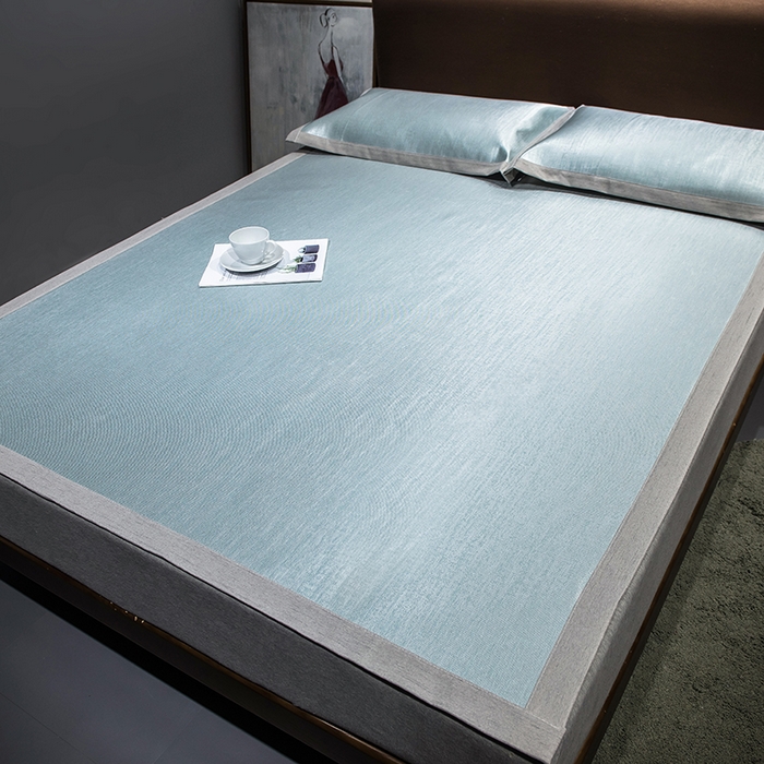 91家纺网 家纺一手货源 找家纺 （总）印季家纺 2026新款600D（纯色）肌理纹4D三明治冰丝席