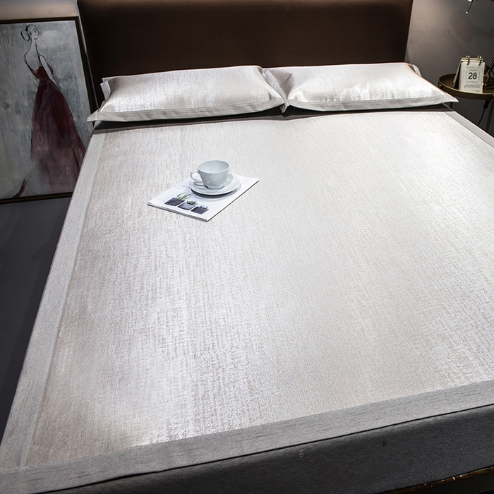 91家纺网 家纺一手货源 找家纺 （总）印季家纺 2026新款600D（纯色）肌理纹4D三明治冰丝席