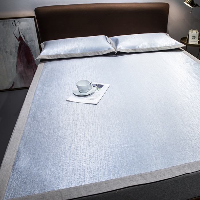 91家纺网 家纺一手货源 找家纺 （总）印季家纺 2026新款600D（纯色）肌理纹4D三明治冰丝席