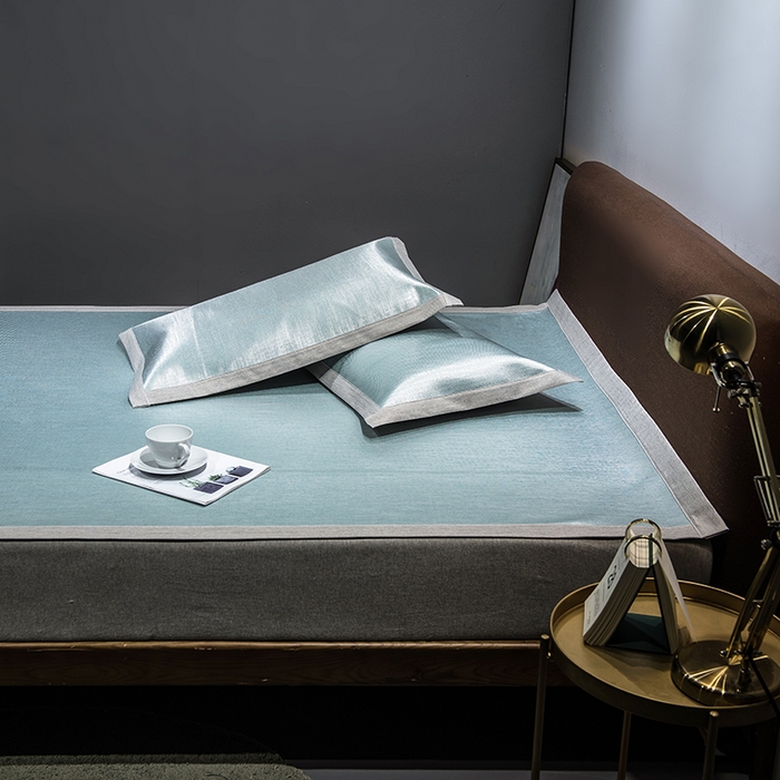 91家纺网 家纺一手货源 找家纺 （总）印季家纺 2026新款600D（纯色）肌理纹4D三明治冰丝席