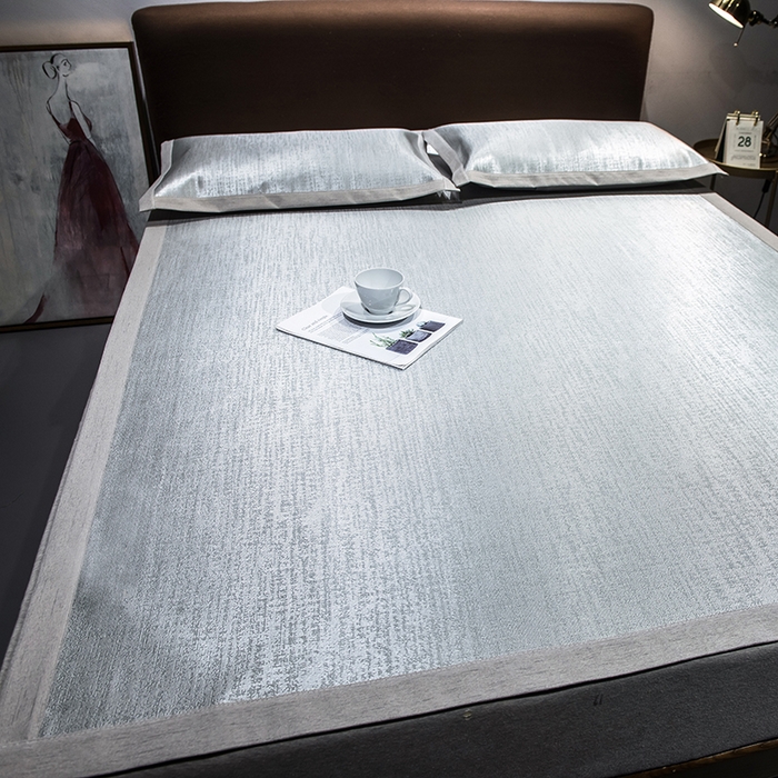 91家纺网 家纺一手货源 找家纺 （总）印季家纺 2026新款600D（纯色）肌理纹4D三明治冰丝席