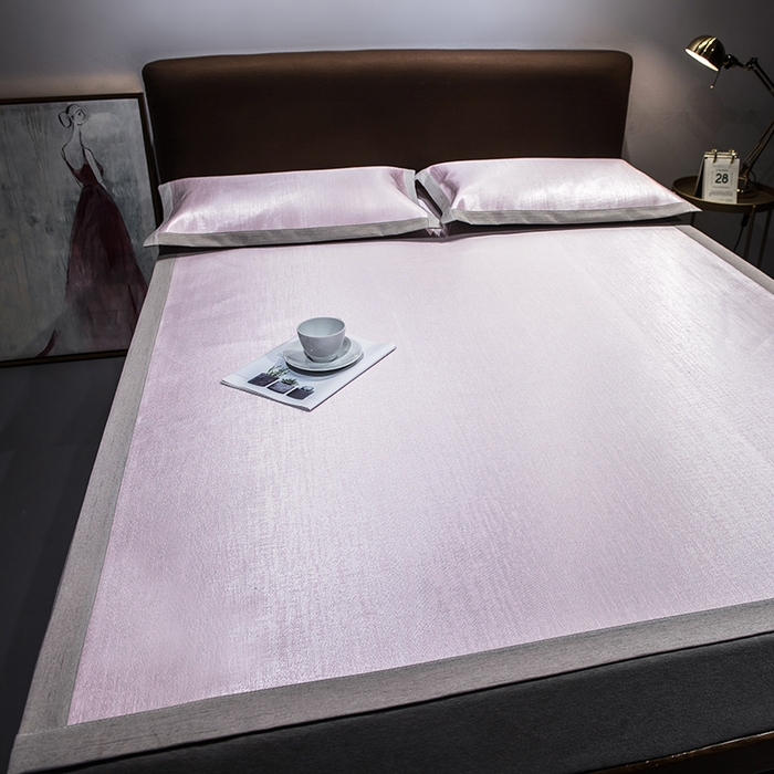 91家纺网 家纺一手货源 找家纺 （总）印季家纺 2026新款600D（纯色）肌理纹4D三明治冰丝席