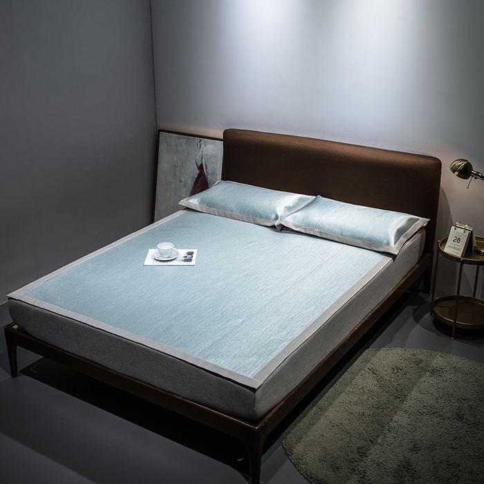 91家纺网 家纺一手货源 找家纺 （总）印季家纺 2026新款600D（纯色）肌理纹4D三明治冰丝席