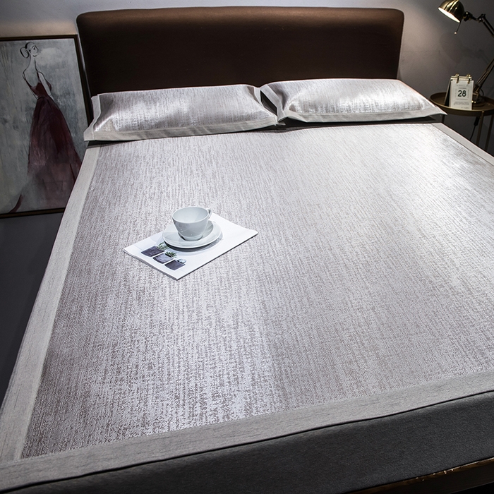 91家纺网 家纺一手货源 找家纺 （总）印季家纺 2026新款600D（纯色）肌理纹4D三明治冰丝席