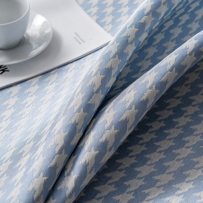 91家纺网 家纺一手货源 找家纺 印季家纺 2026新款600D千鸟格席子凉席 天蓝