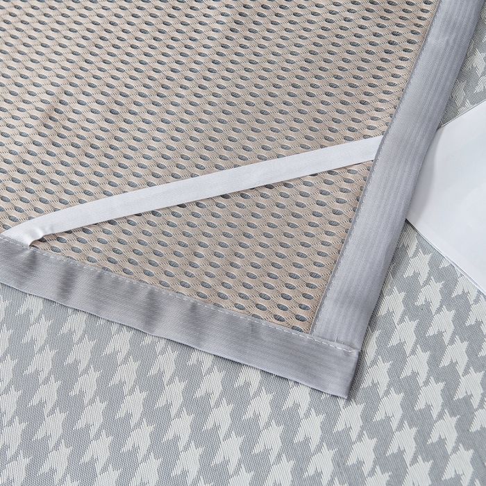 91家纺网 家纺一手货源 找家纺 印季家纺 2026新款600D千鸟格席子凉席 浅灰