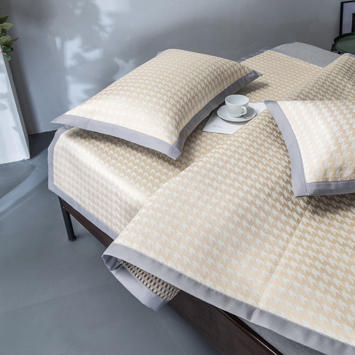 91家纺网 家纺一手货源 找家纺 （总）印季家纺 2026新款600D千鸟格席子凉席