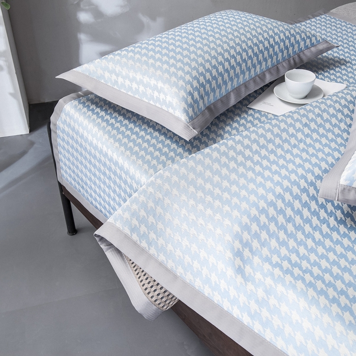 91家纺网 家纺一手货源 找家纺 （总）印季家纺 2026新款600D千鸟格席子凉席