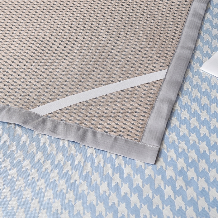 91家纺网 家纺一手货源 找家纺 印季家纺 2026新款600D千鸟格席子凉席 天蓝