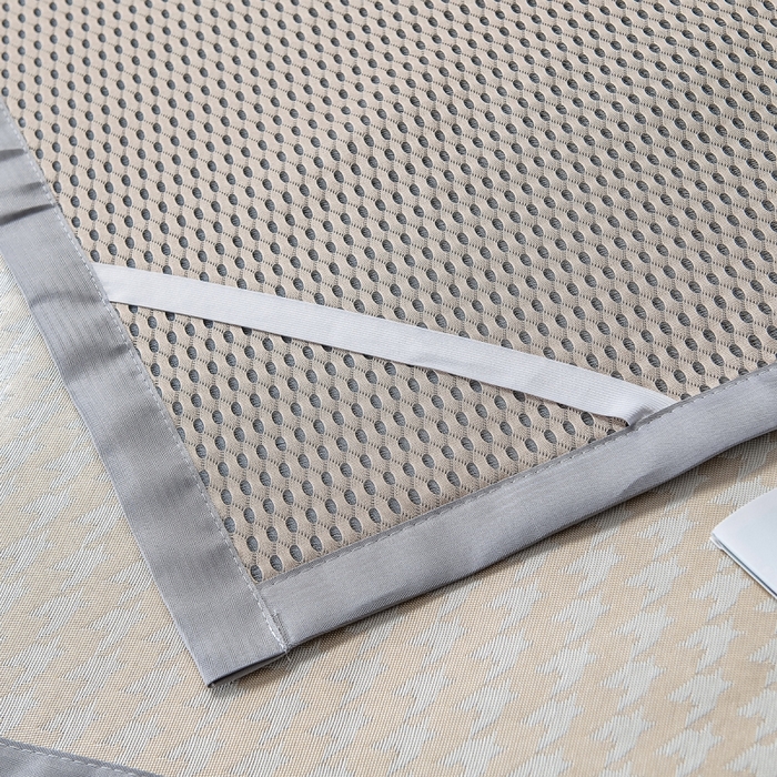 91家纺网 家纺一手货源 找家纺 印季家纺 2026新款600D千鸟格席子凉席 鹅黄