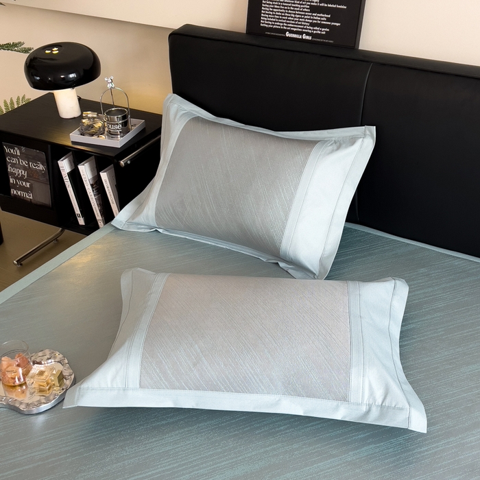 91家纺网 家纺一手货源 找家纺 印季家纺 2026新款5A级抗菌加厚绣花冰丝席-流星雨（床席款） 水绿